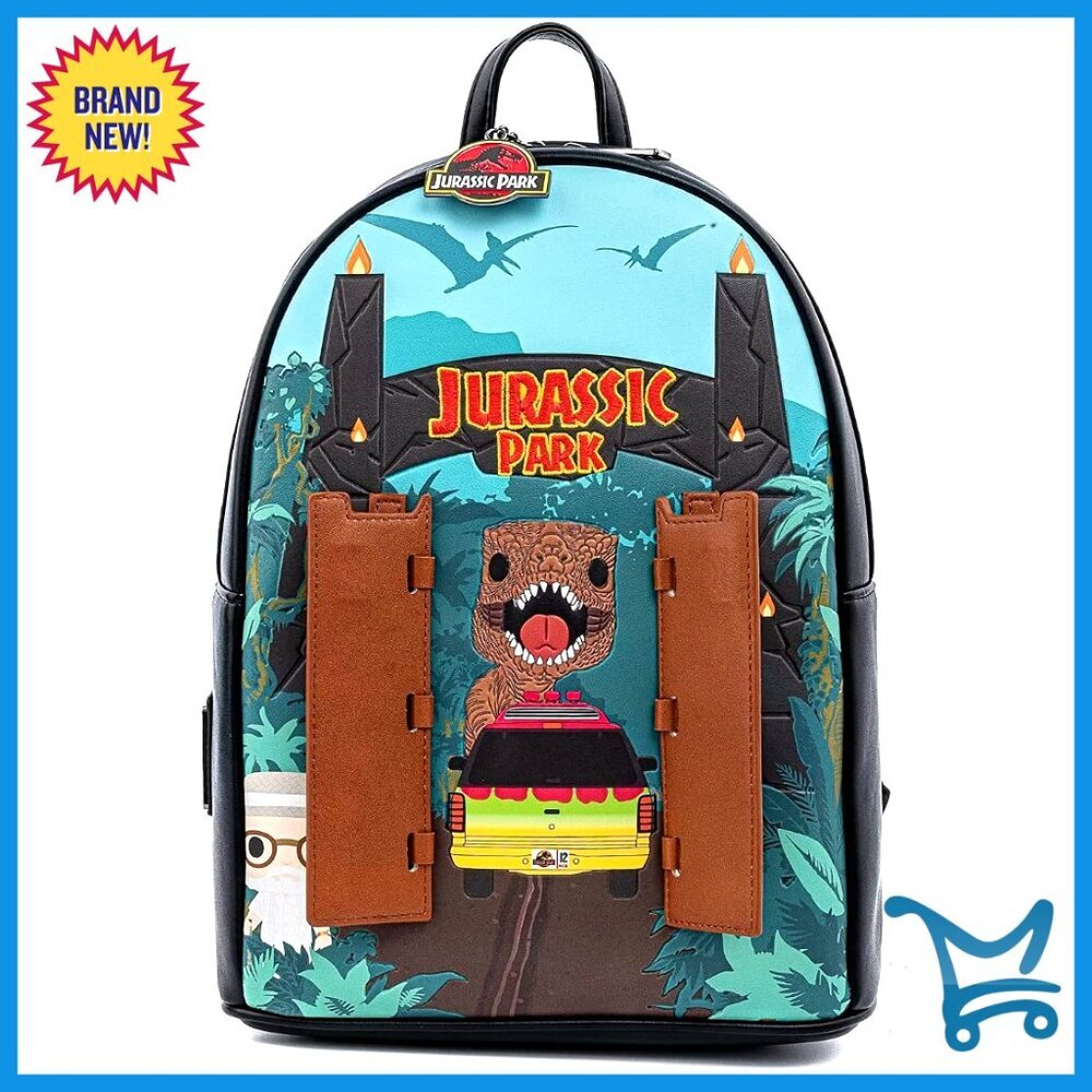 Faux Leather Jurassic Park Shoulder Bag with Adjustable Straps